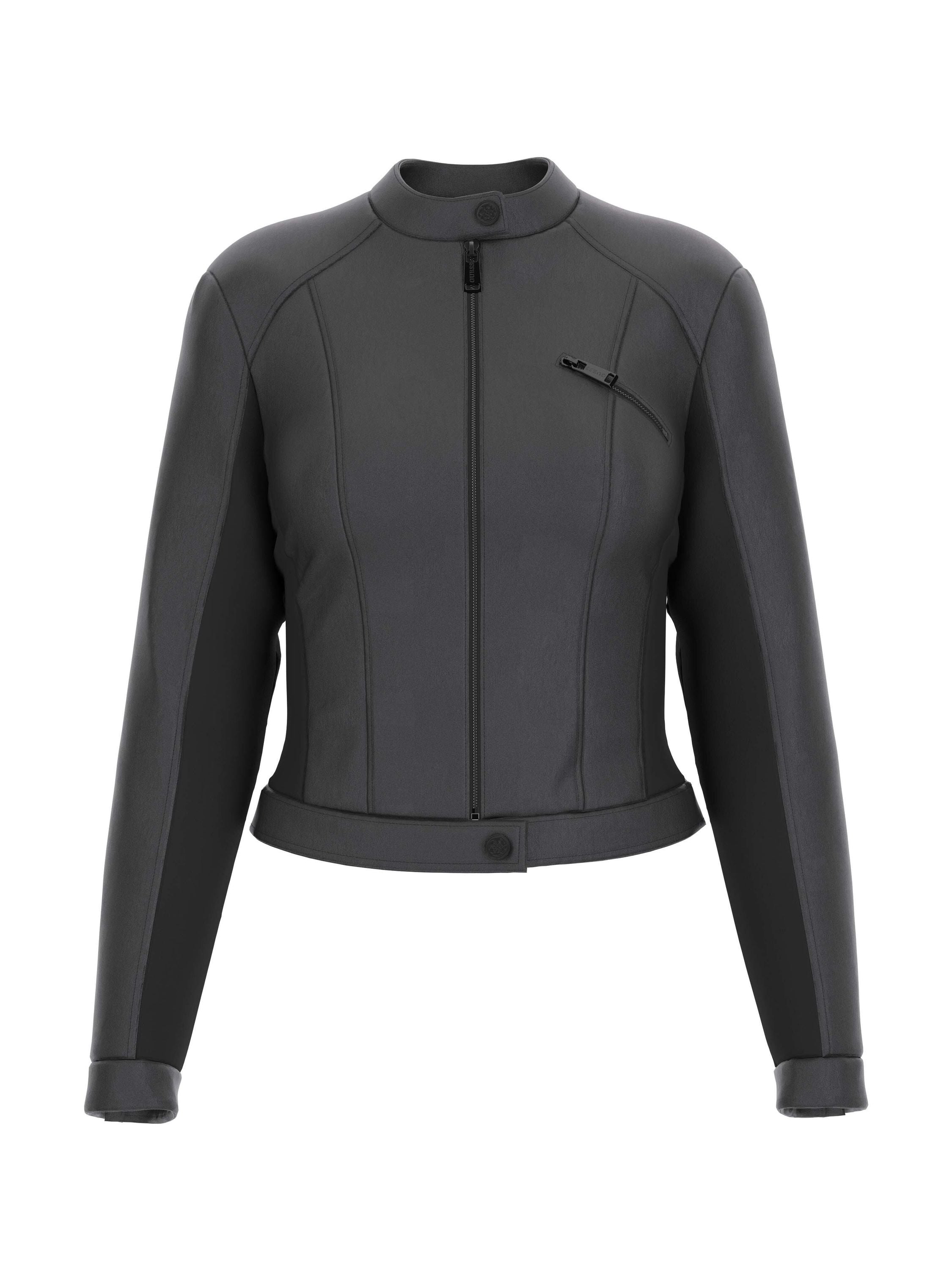 Lederjacke mit Stehkragen - JBLK Jet Black A996 - Schwarz