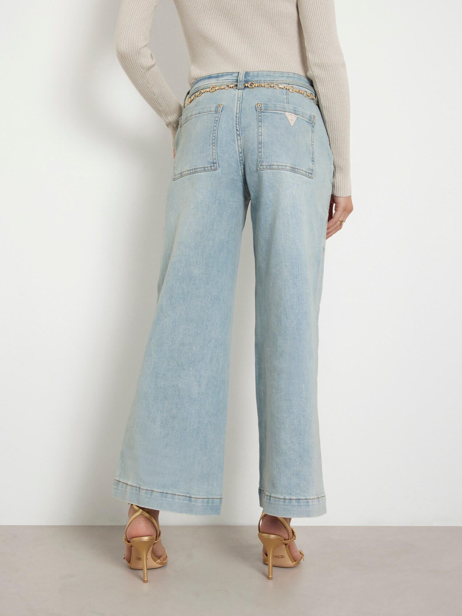 Mid waist wide leg jeans - BEVT BELIEVE IT - Blau