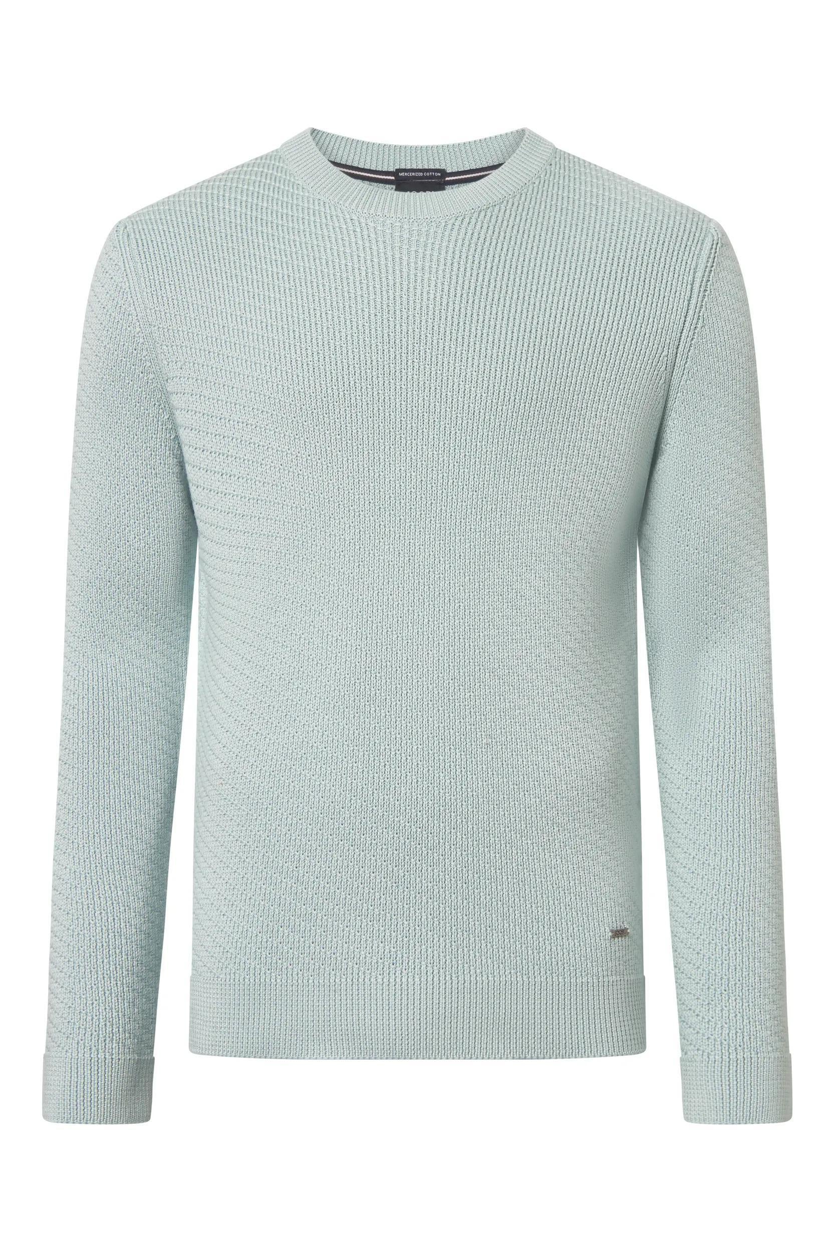 Strickpullover aus Baumwolle - 340 - Türkis