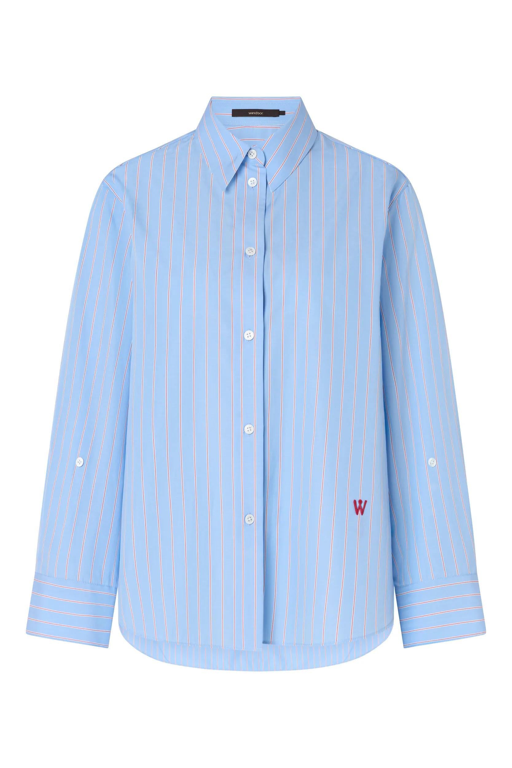 Bluse aus Baumwolle - Open Blue 466 - Blau