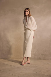 Bluse transparent aus Baumwollmix - Open White 118 - Creme