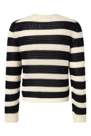 Strickpullover aus Schurwollmix - Open White 117 - Blau