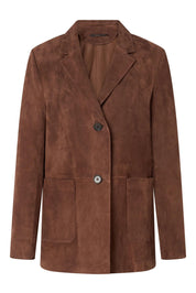 Blazer aus Veloursleder - Medium Brown 215 - Braun