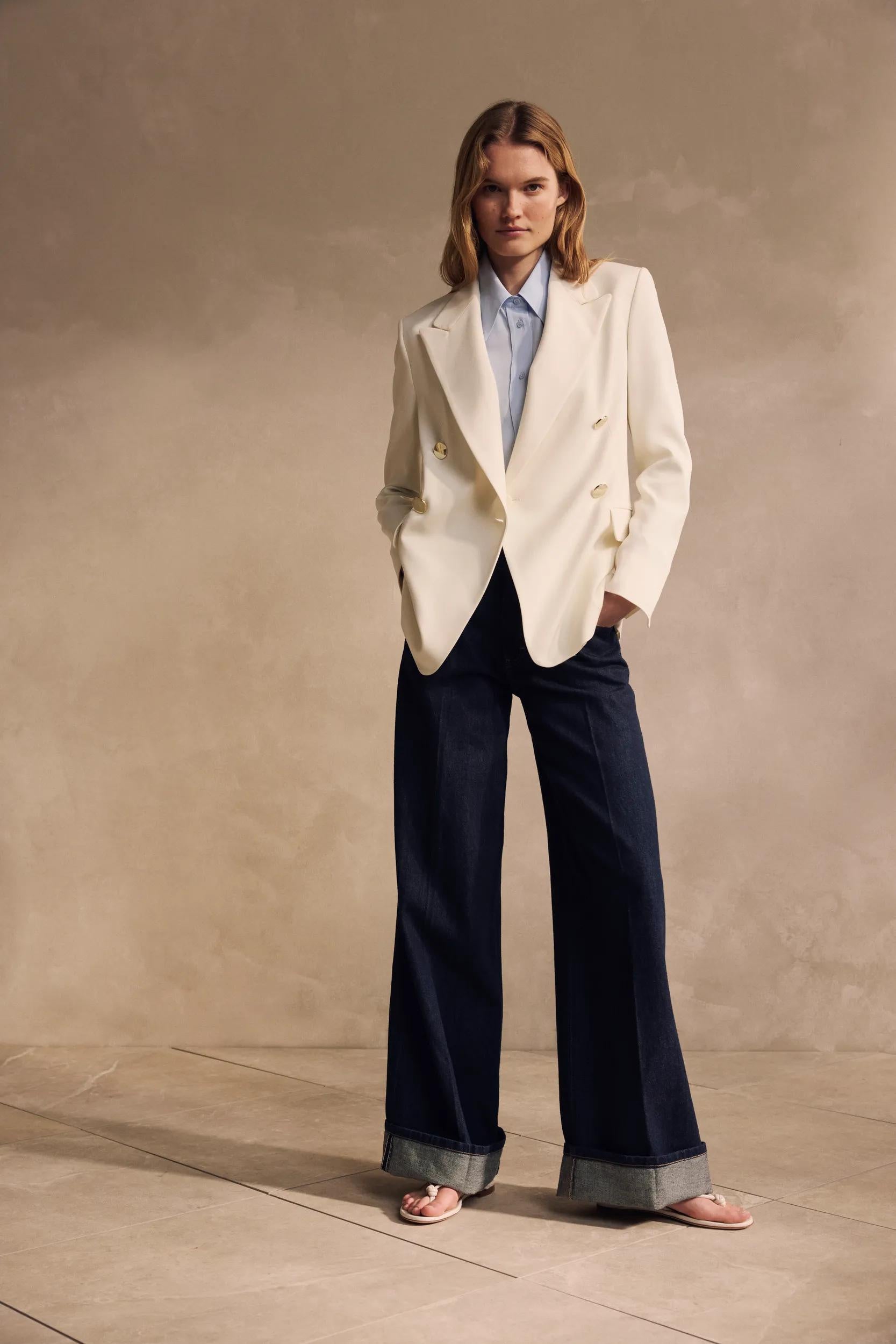 Blazer aus Schurwolle Relaxed Fit - Open White 118 - Creme