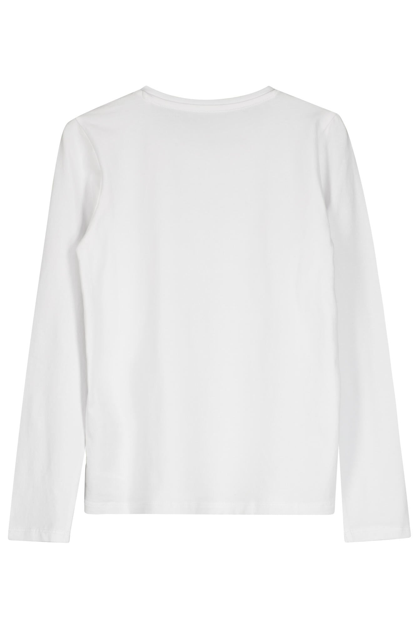 Langarmshirt - G011-Pure White - Weiß