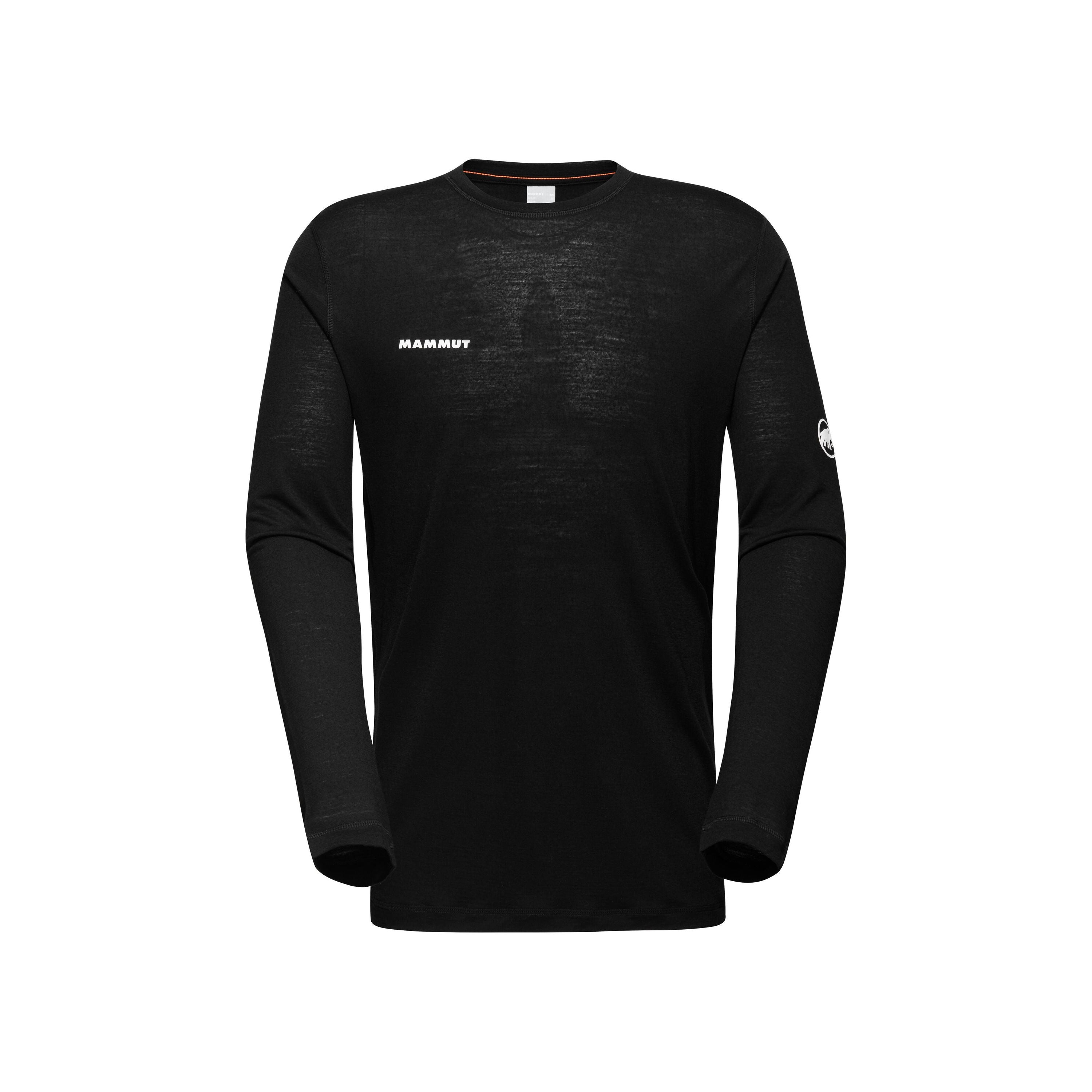 Langarmshirt aus Wollmix - 0001-black - Schwarz