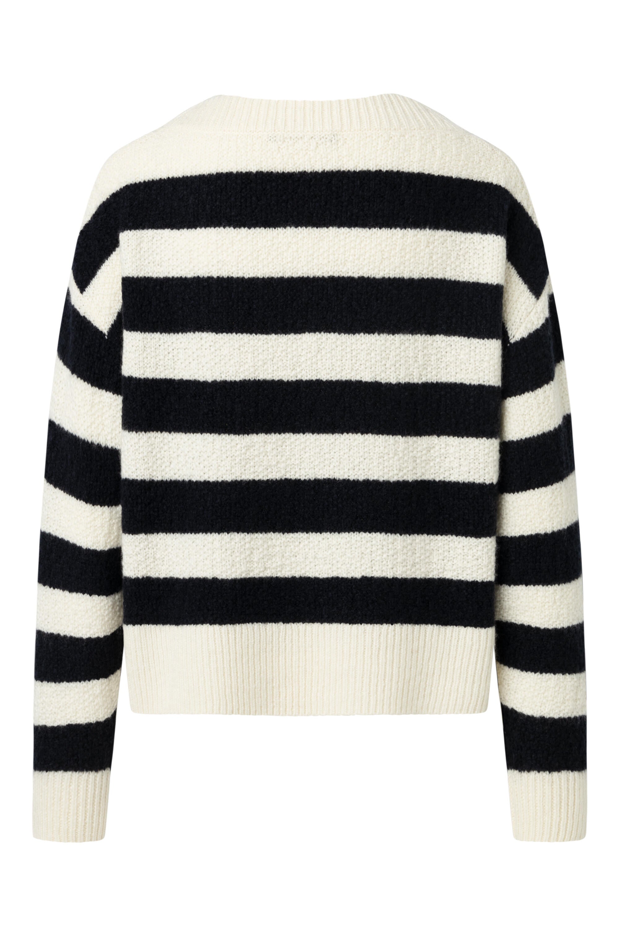 Strickpullover aus Schurwolle - Navy 416 - Blau | Weiß