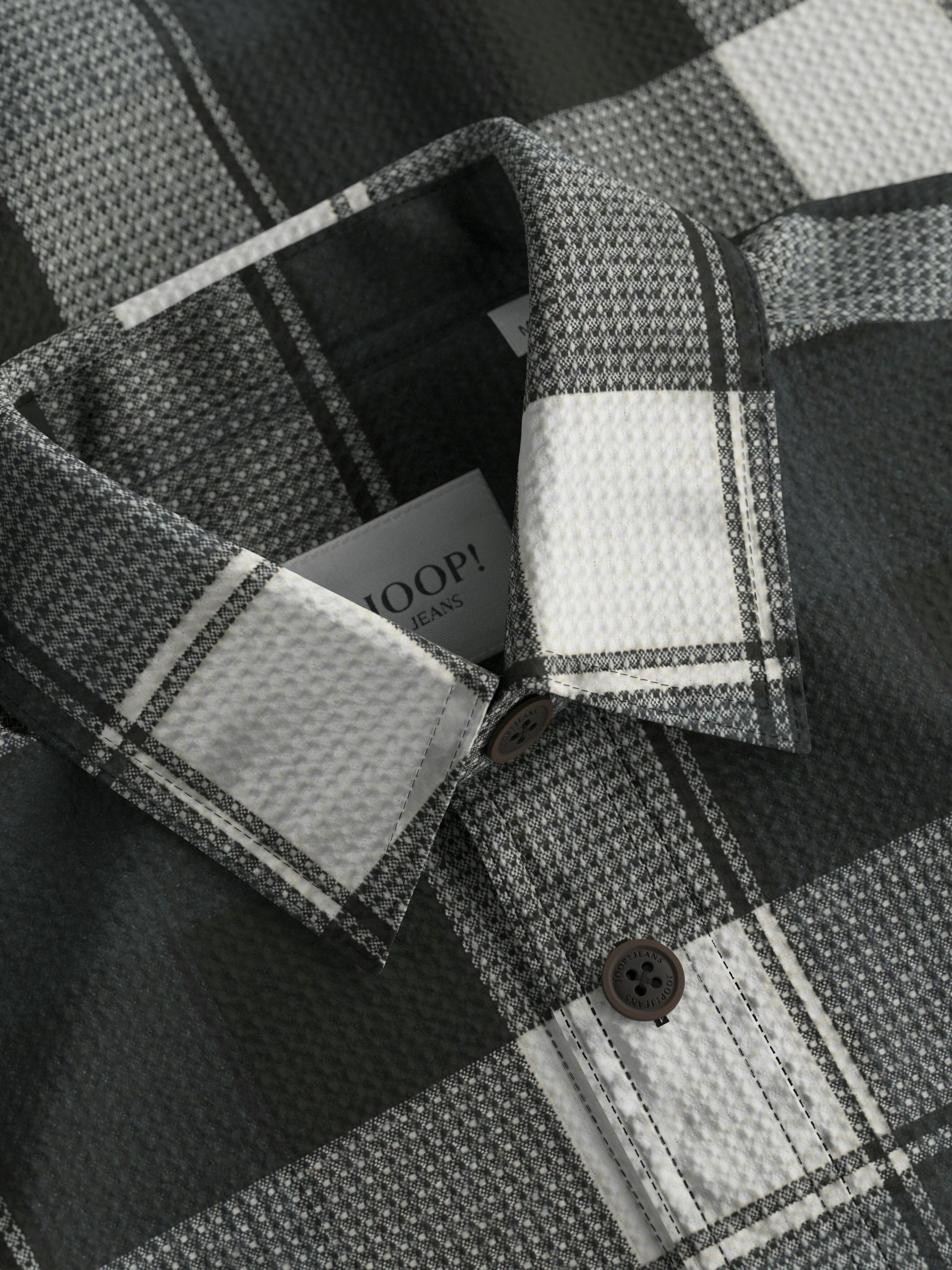 Overshirt kariert aus Baumwollmix - 001-Black - Schwarz