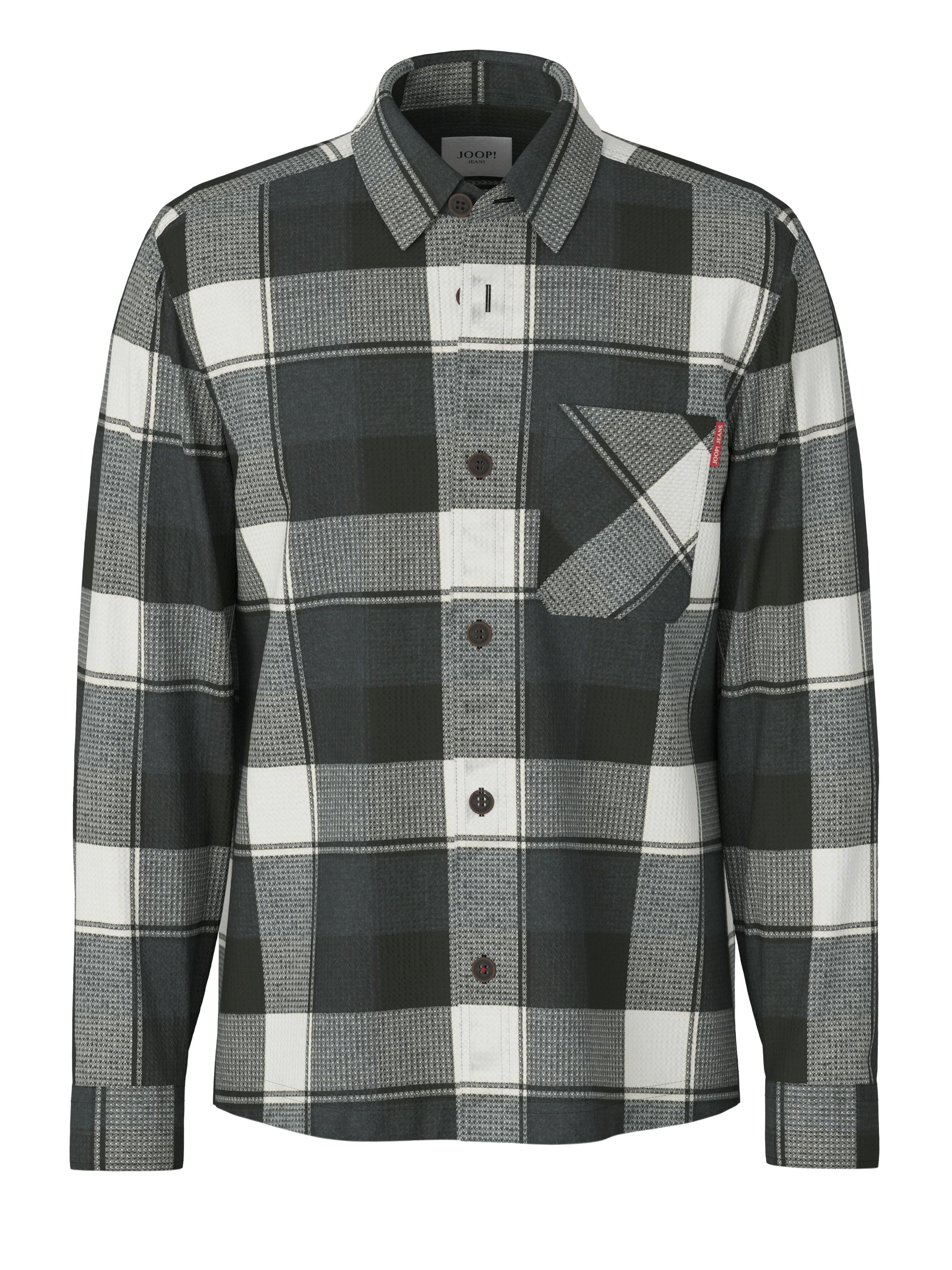 Overshirt kariert aus Baumwollmix - 001-Black - Schwarz