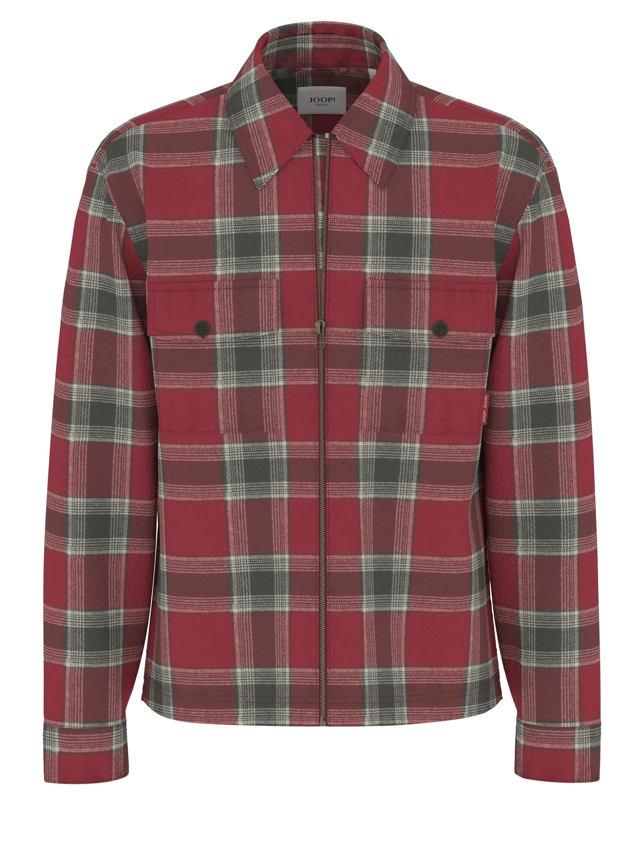 Overshirt kariert aus Baumwolle - 601-Dark Red - Rot