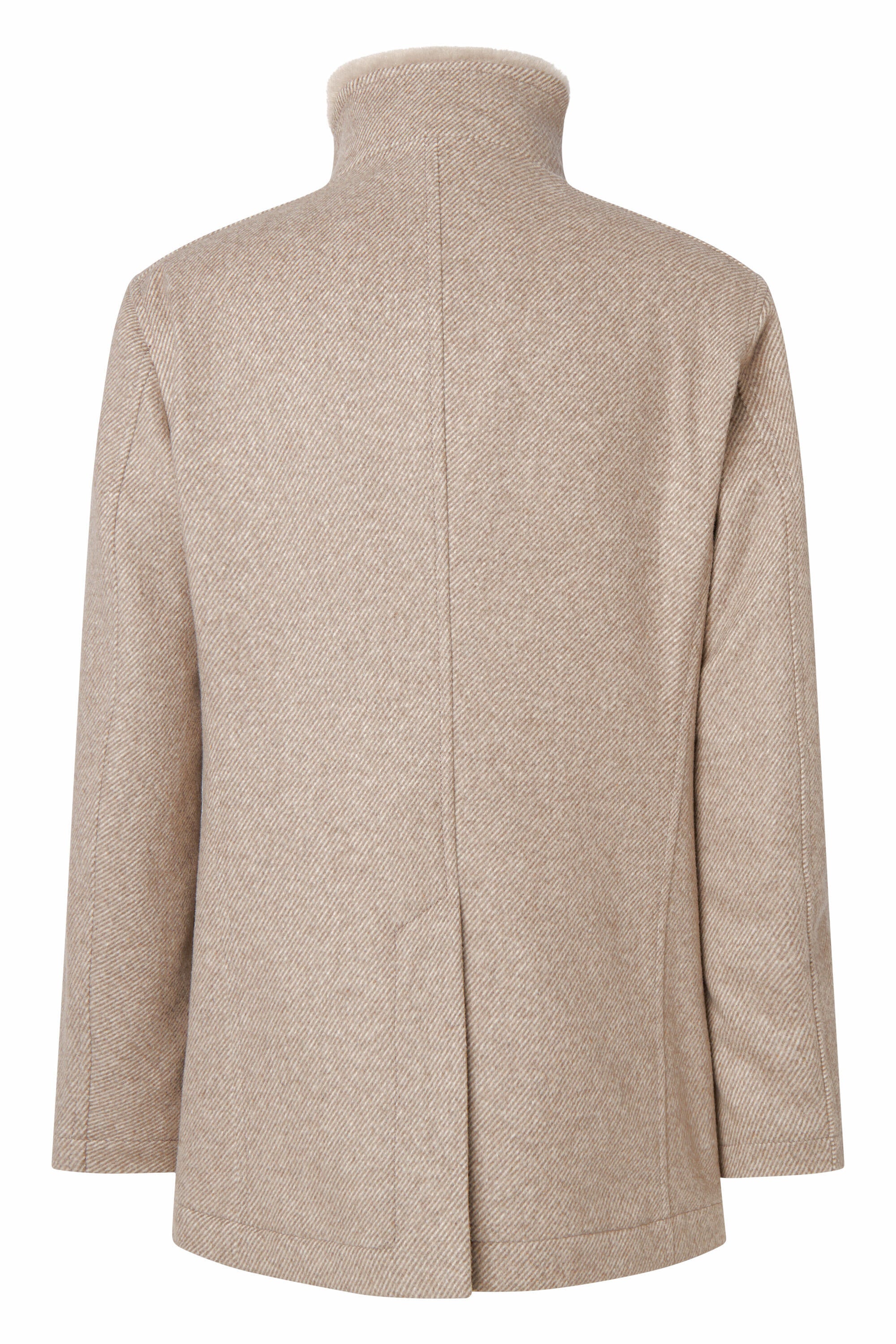 Wolljacke mit Stehkragen - 260 - Beige