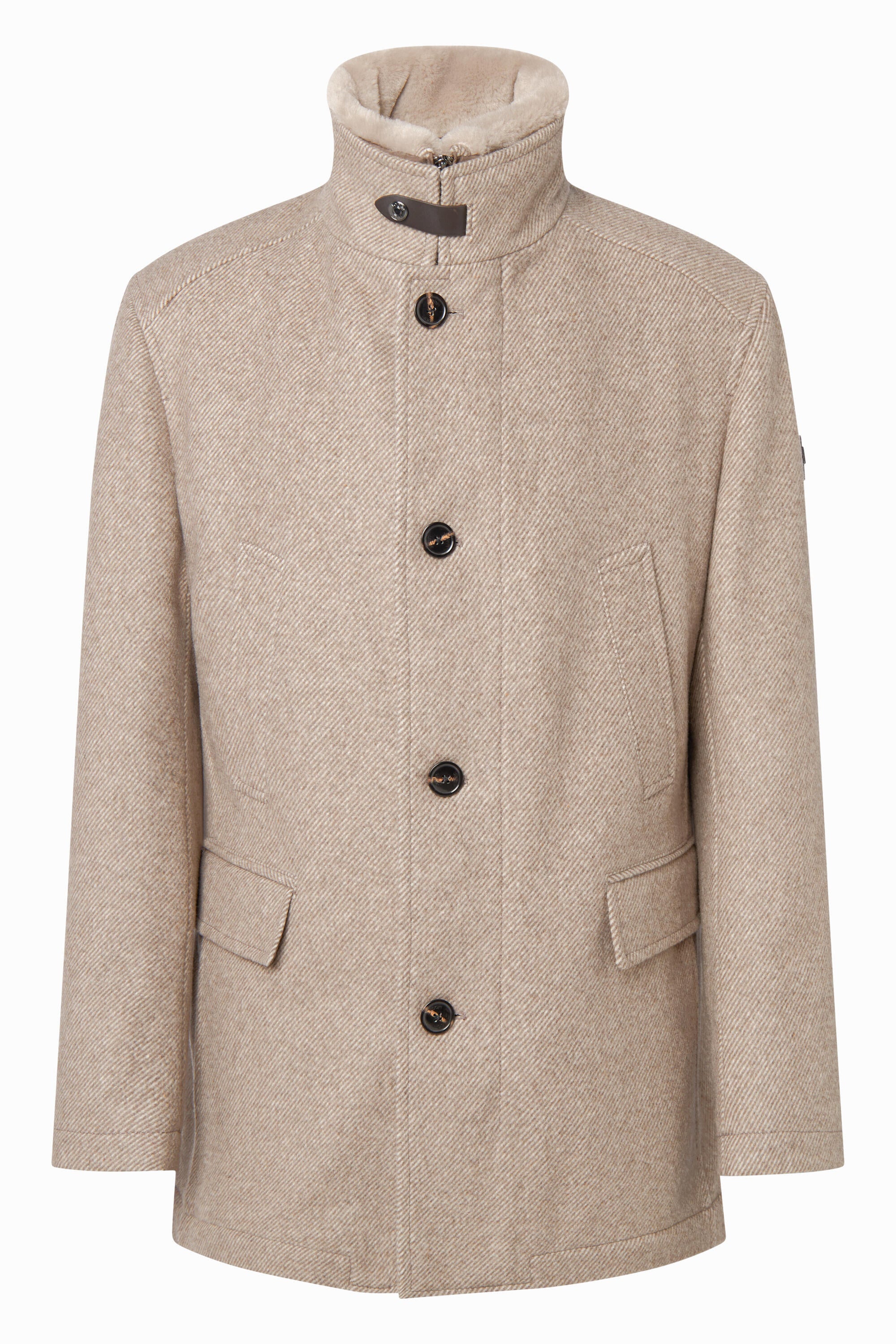 Wolljacke mit Stehkragen - 260 - Beige