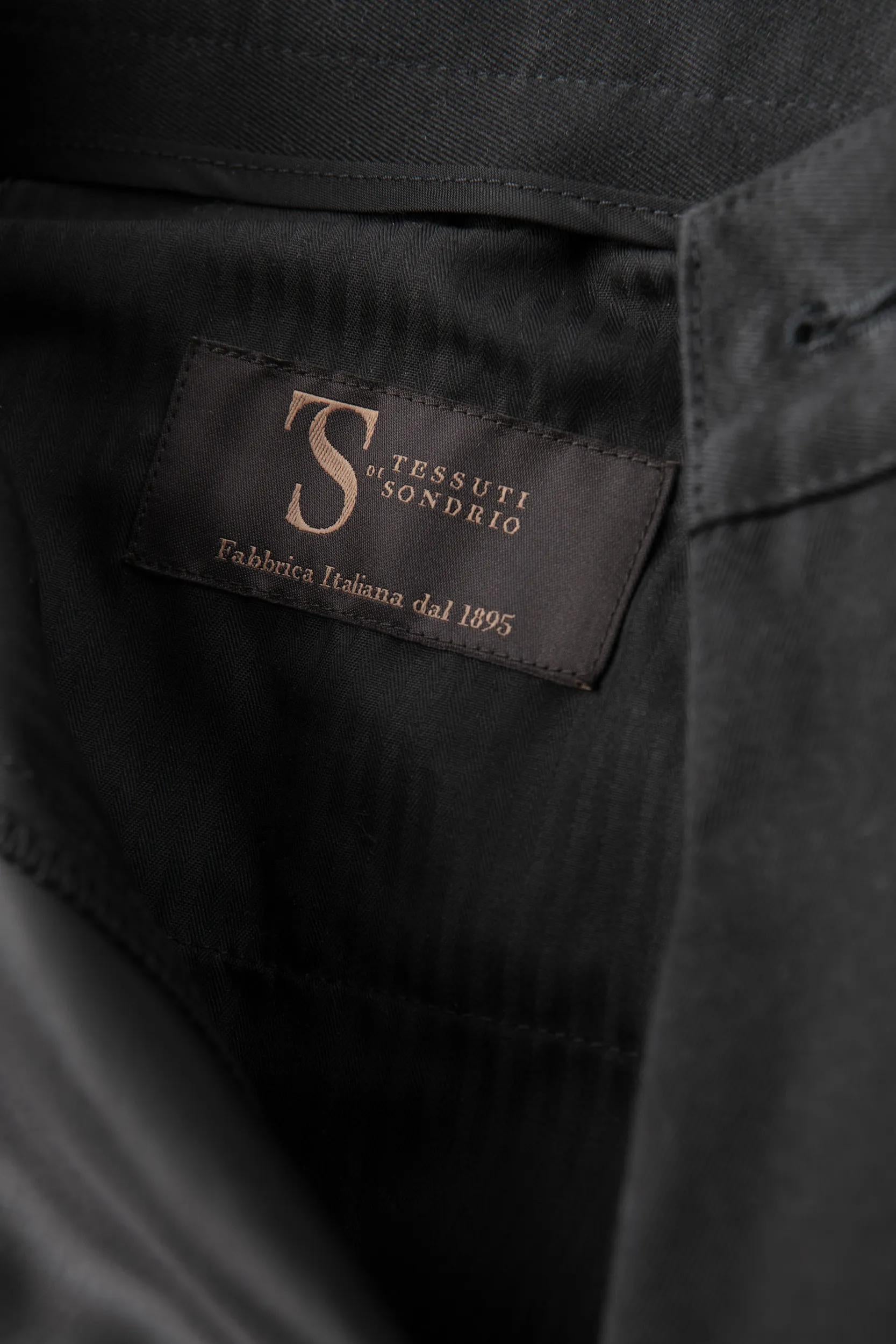 Chinohose mit Bundfalte - 001 - Schwarz