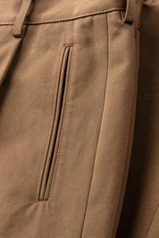 Chinohose mit Bundfalte - 263 - Braun