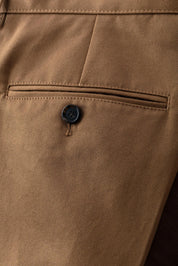 Chinohose mit Bundfalte - 263 - Braun