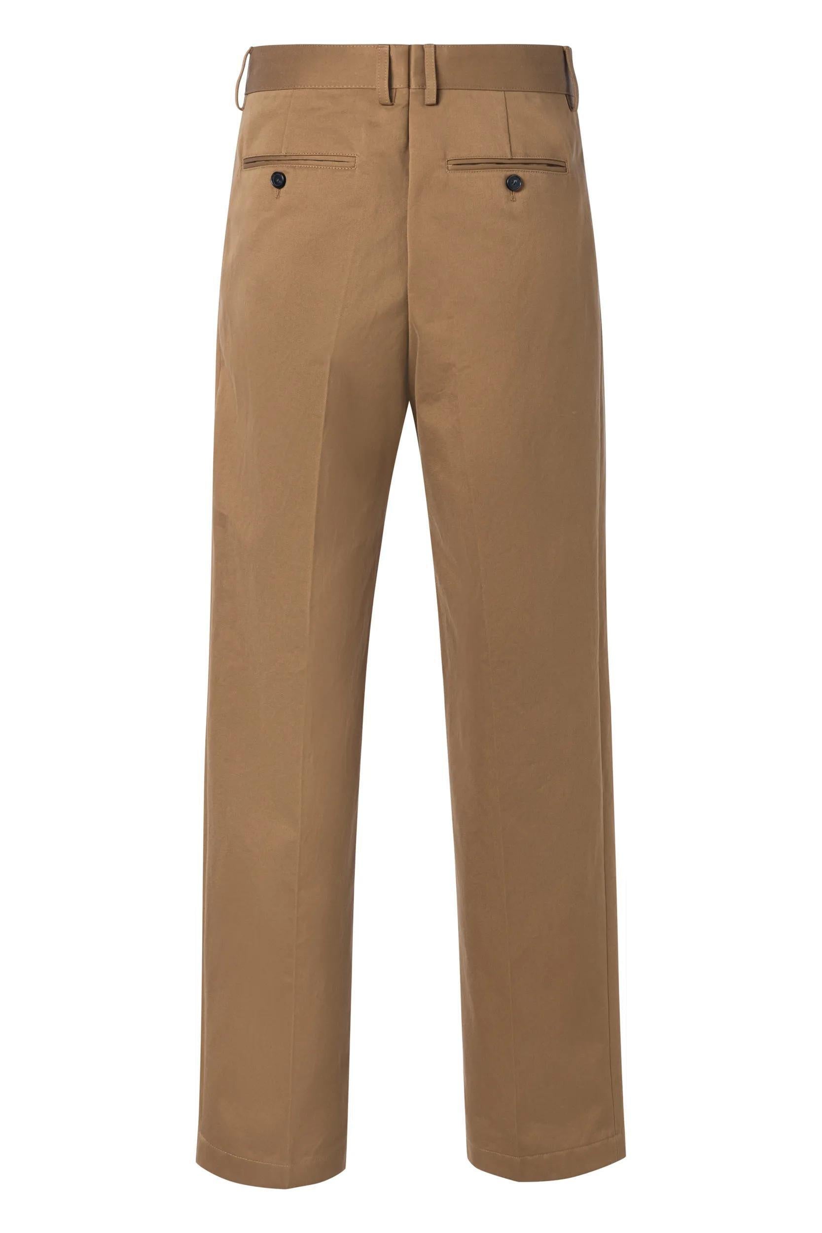 Chinohose mit Bundfalte - 263 - Braun