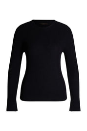 Strickpullover aus Woll-Seide-Mix - Navy 415 - Blau