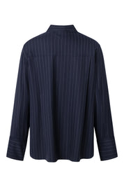 Hemdbluse aus Schurwolle - Navy - Blau