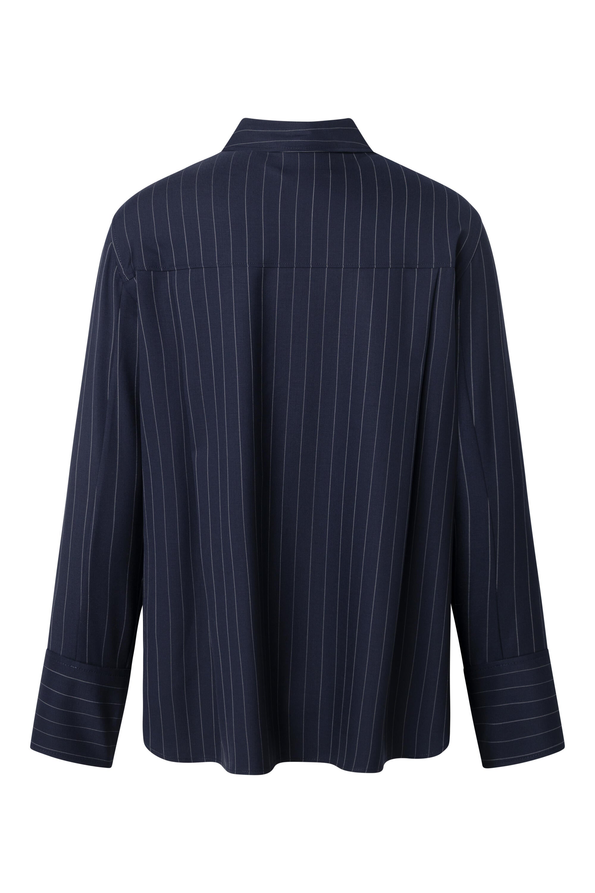 Hemdbluse aus Schurwolle - Navy - Blau