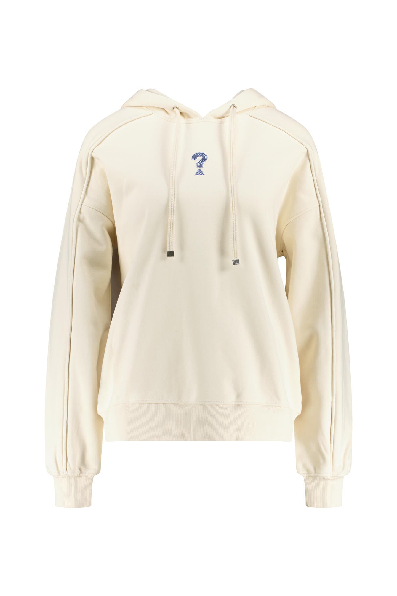 Hoodie mit Strasssteinen - G012 CREAM WHITE - Creme