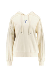 Hoodie mit Strasssteinen - G012 CREAM WHITE - Creme