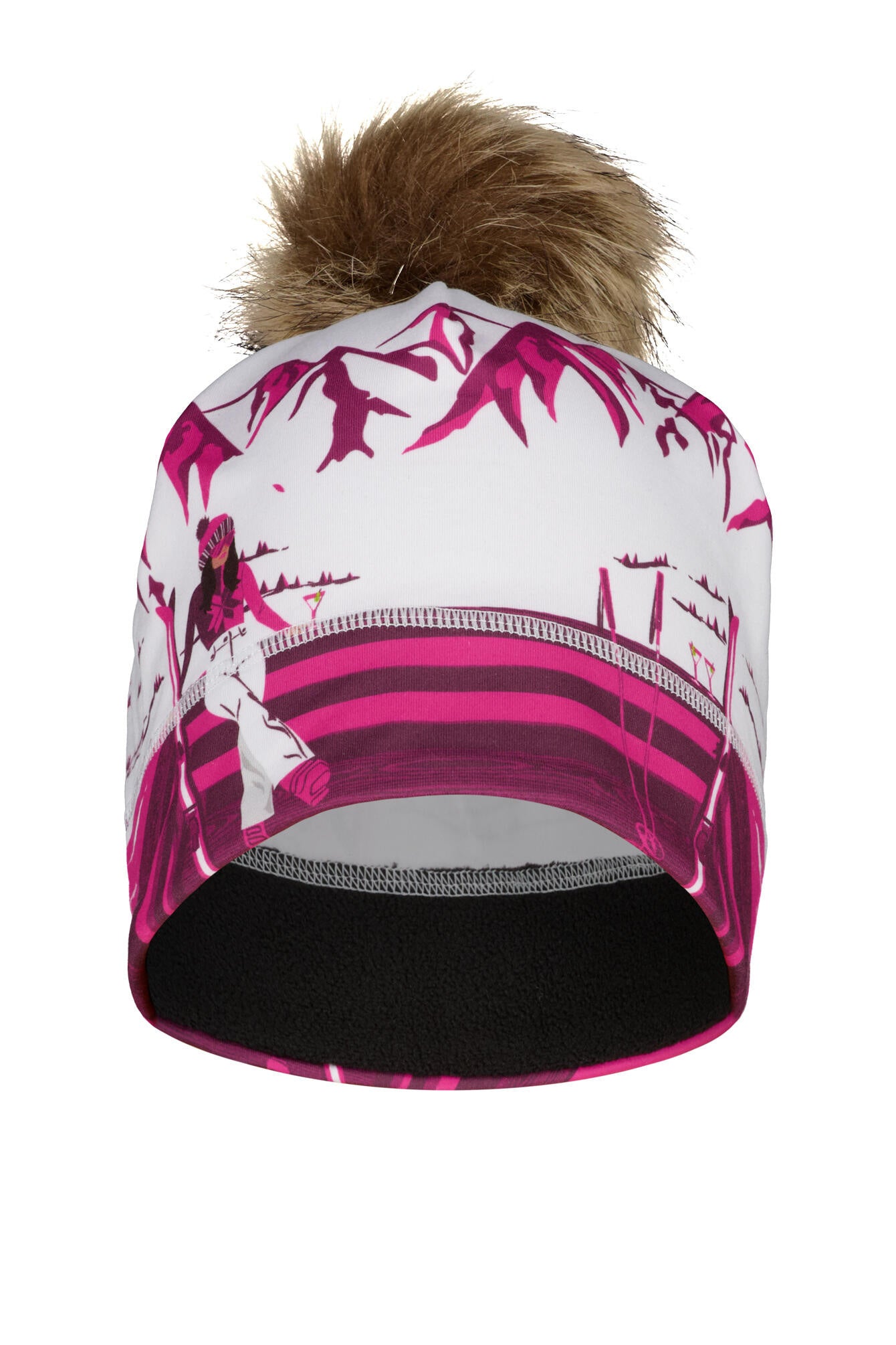 Skimütze mit Bommel - 939-magenta - Pink