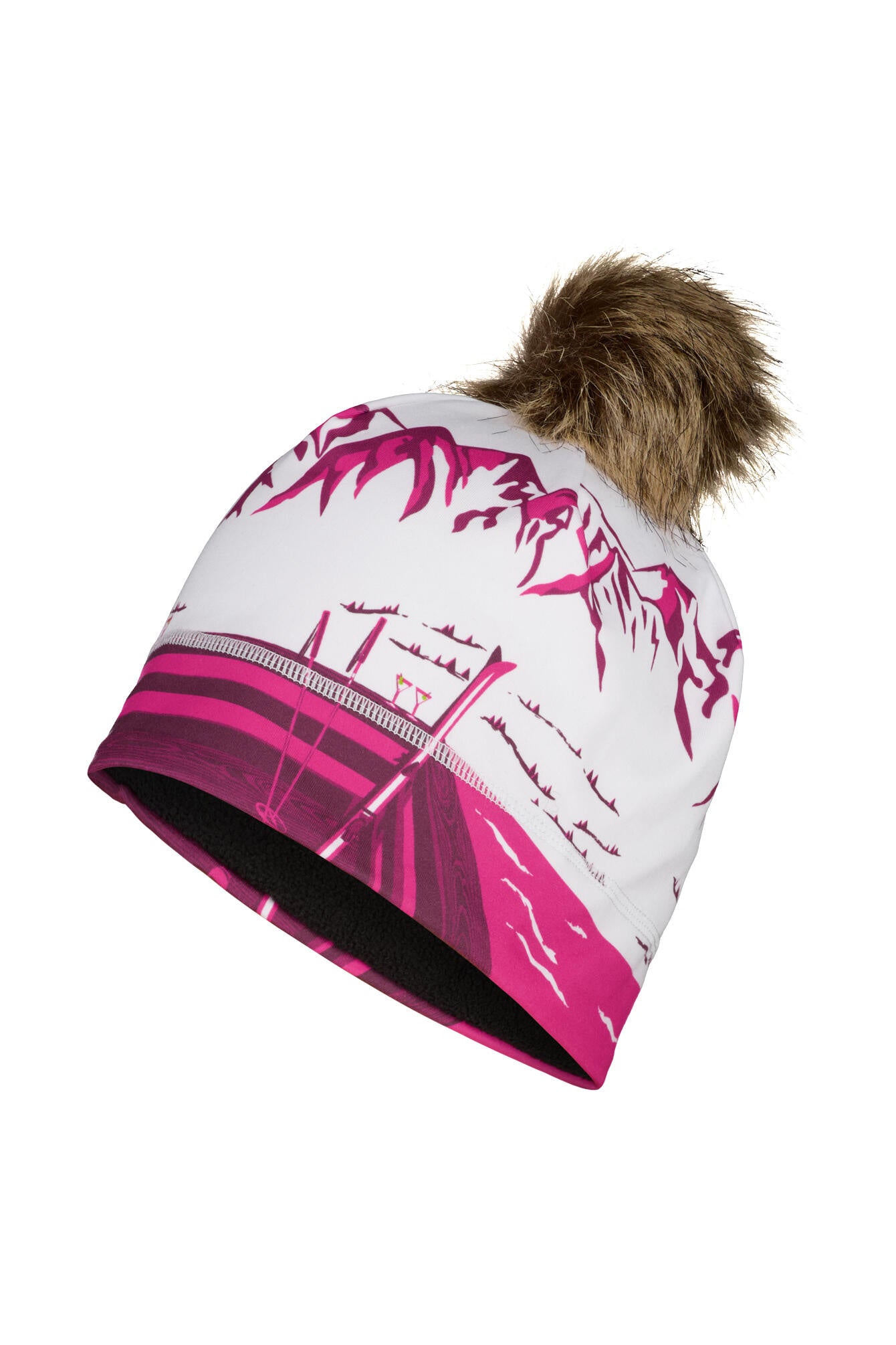 Skimütze mit Bommel - 939-magenta - Pink