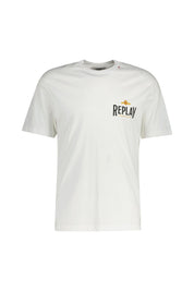 T-Shirt aus Baumwolle - 011-NATURAL WHITE - Weiß