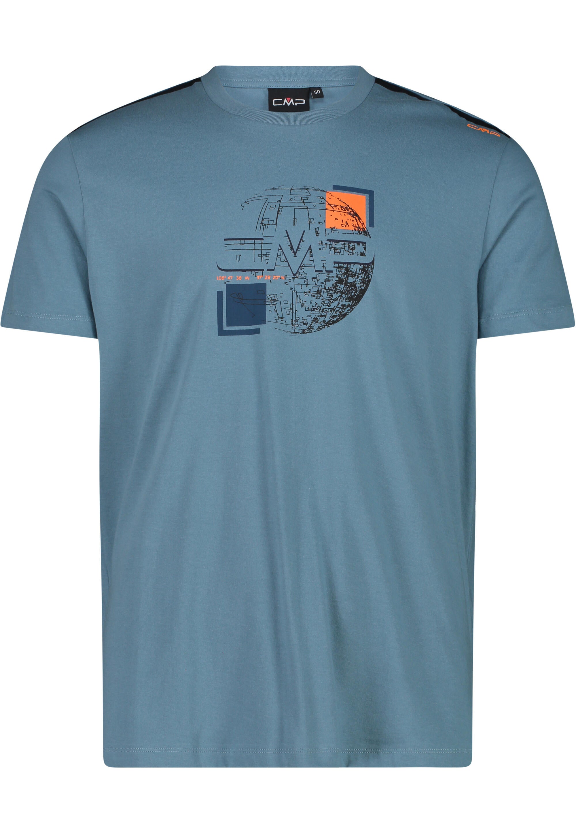 T-Shirt mit Print - E772-HYDRO - Blau