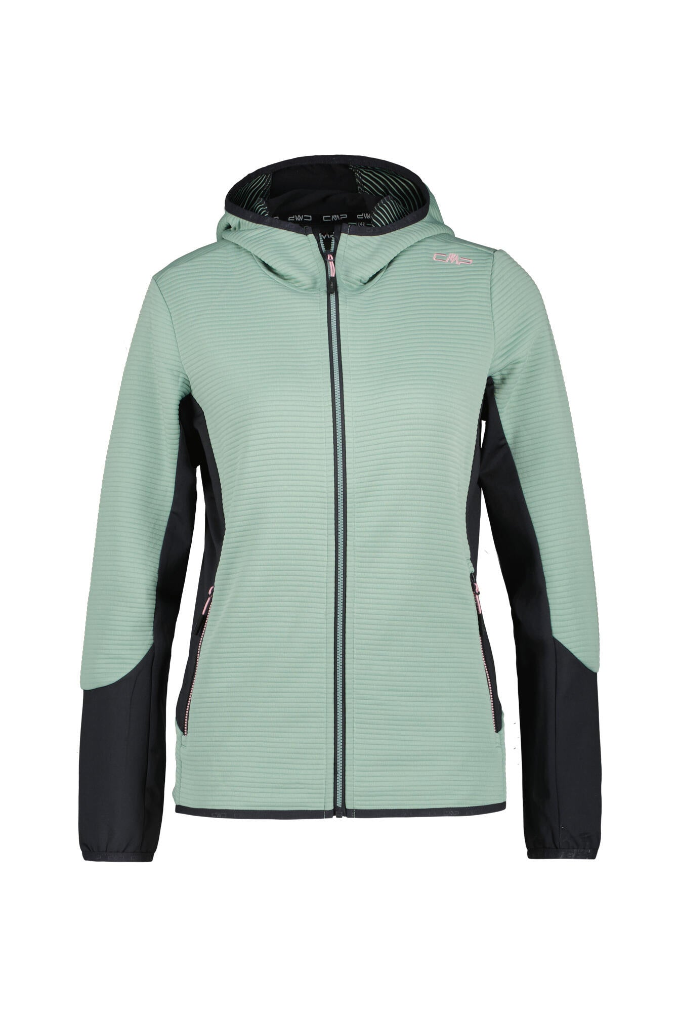 Gerippte Midlayer Unterziehjacke - E421-JADE - Grün