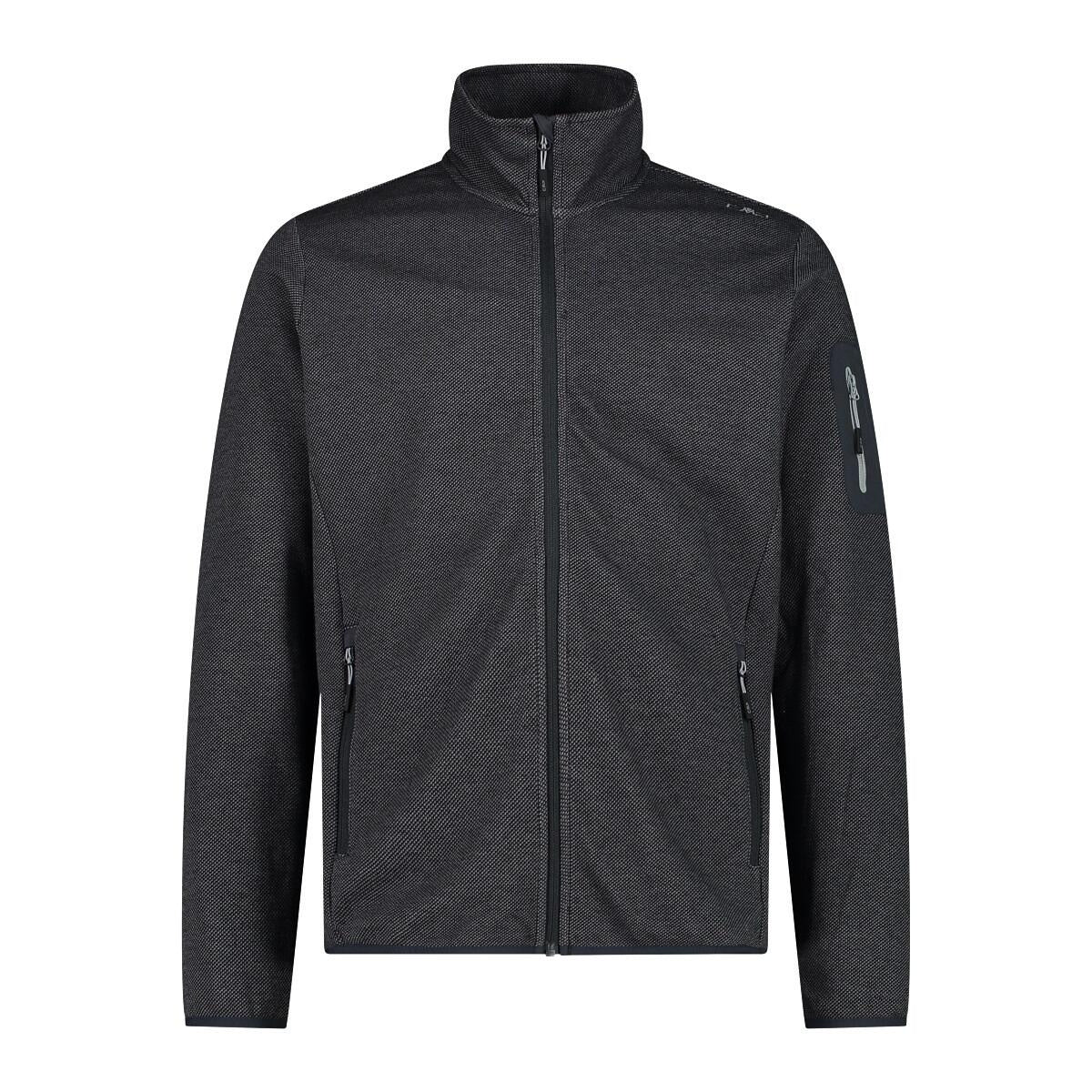 Leichte Fleecejacke mit Stehkragen - 85UR-NERO-GRAFFITE - Schwarz