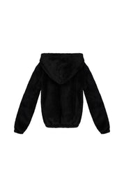 Fleecejacke mit Kapuze - 2194 - Schwarz