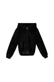 Fleecejacke mit Kapuze - 2194 - Schwarz