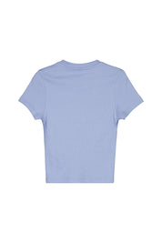 T-Shirt aus Rippstrick - 6117 - Blau