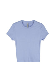 T-Shirt aus Rippstrick - 6117 - Blau