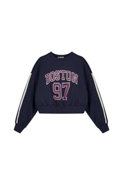 Sweatshirt oversized aus Baumwolle - 6302 - Blau
