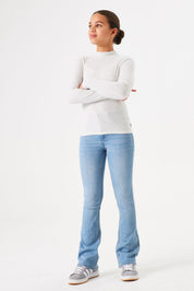 Jeans mit ausgestelltem Bein - 6397 - Blau