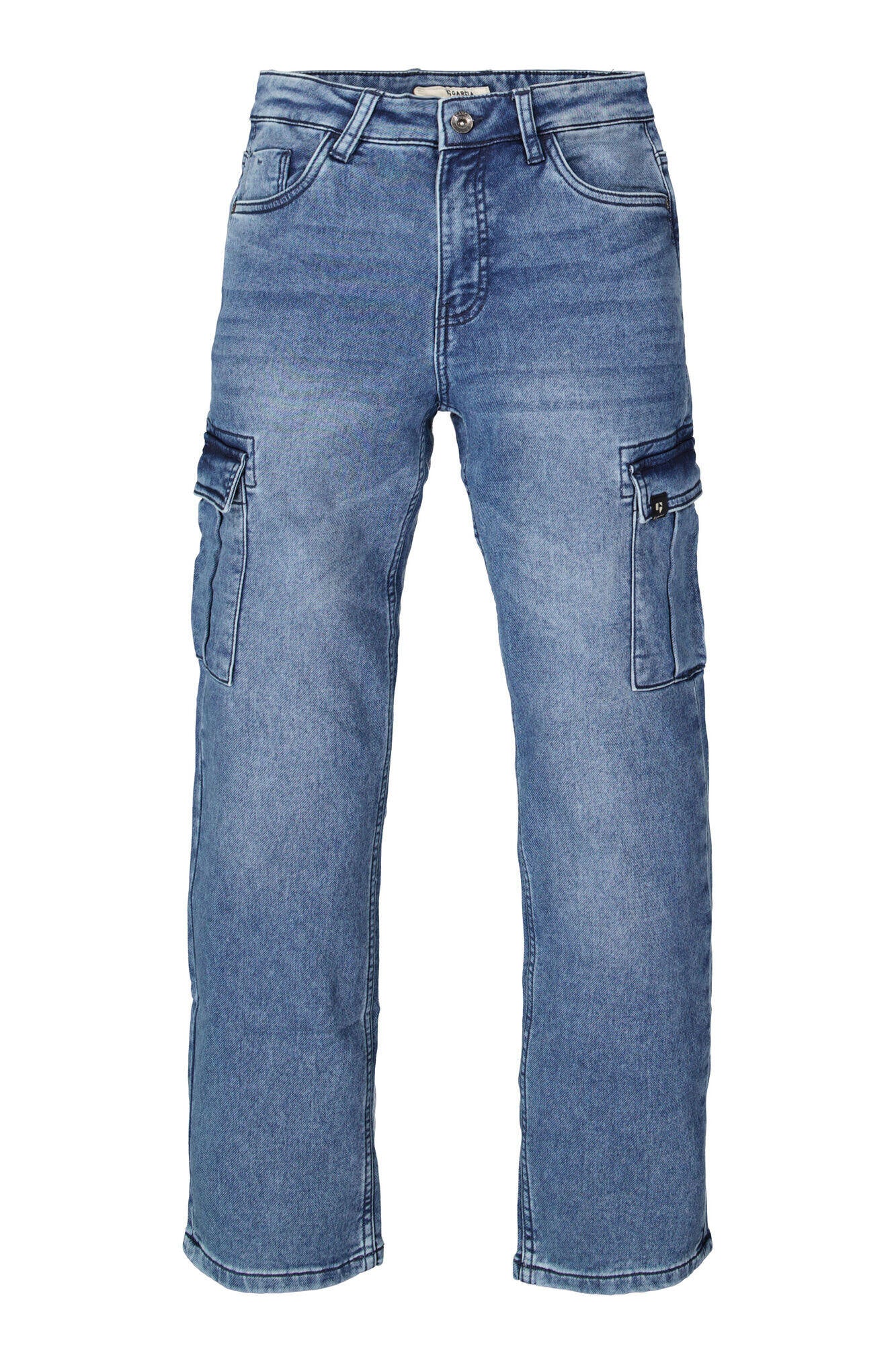 Denim Hose mit Taschen - 8591 - Blau