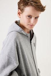 Sweatshirtjacke mit Kapuze - 66 - Grau