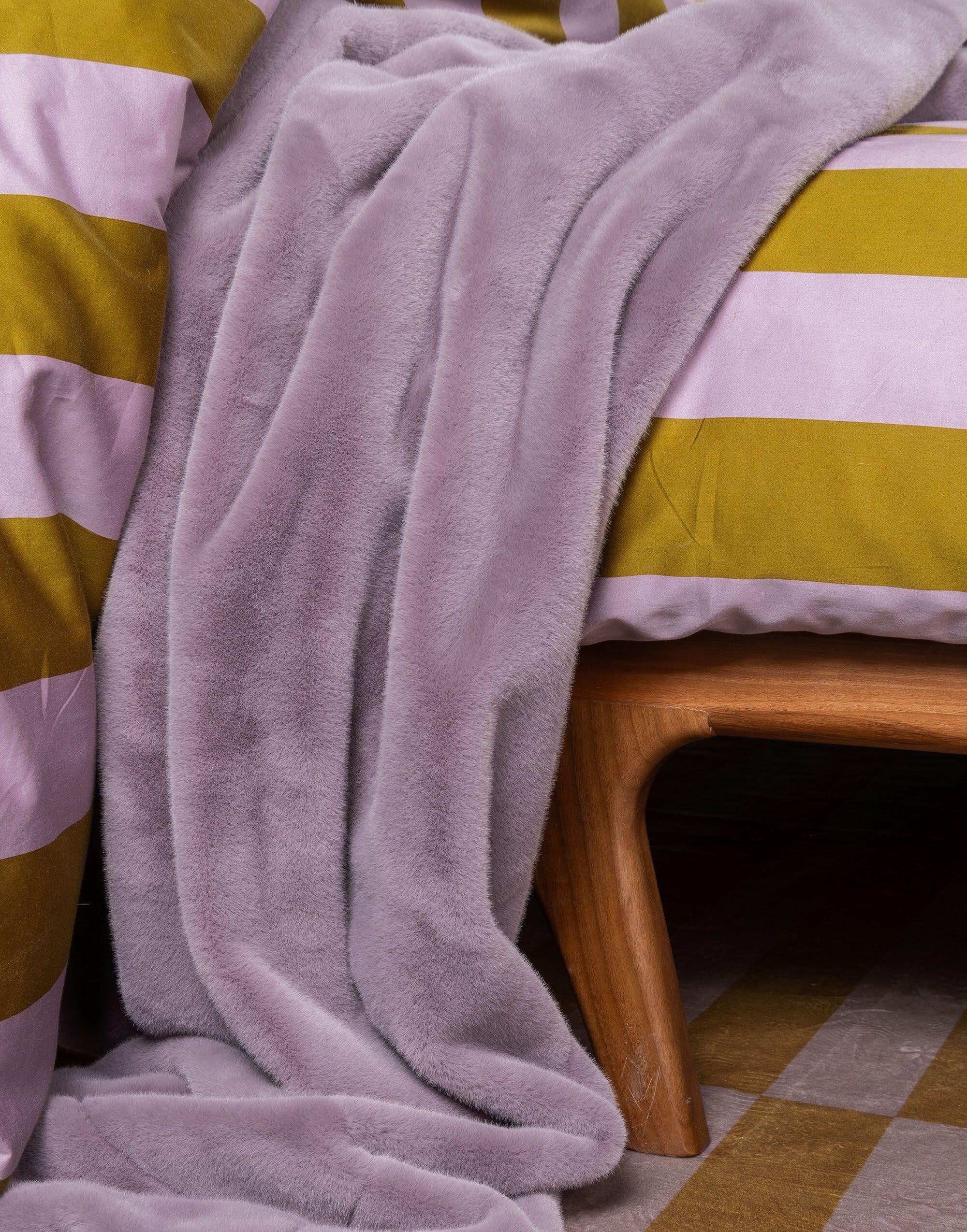 Tagesdecke aus Kunstfell - 727-Pale purple - Violett