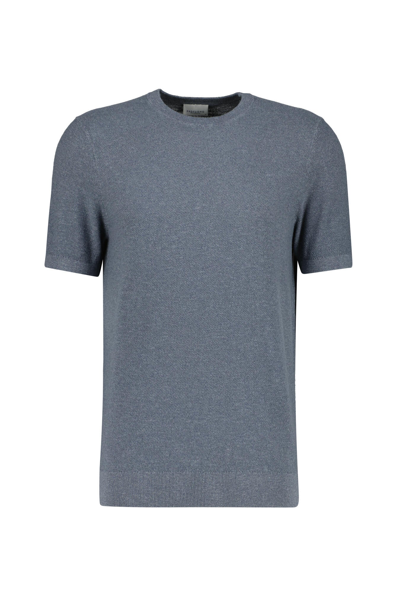 Strick-T-Shirt aus Baumwollmix - M - Blau