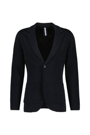 Strickjacke mit Reversekragen - P - Blau