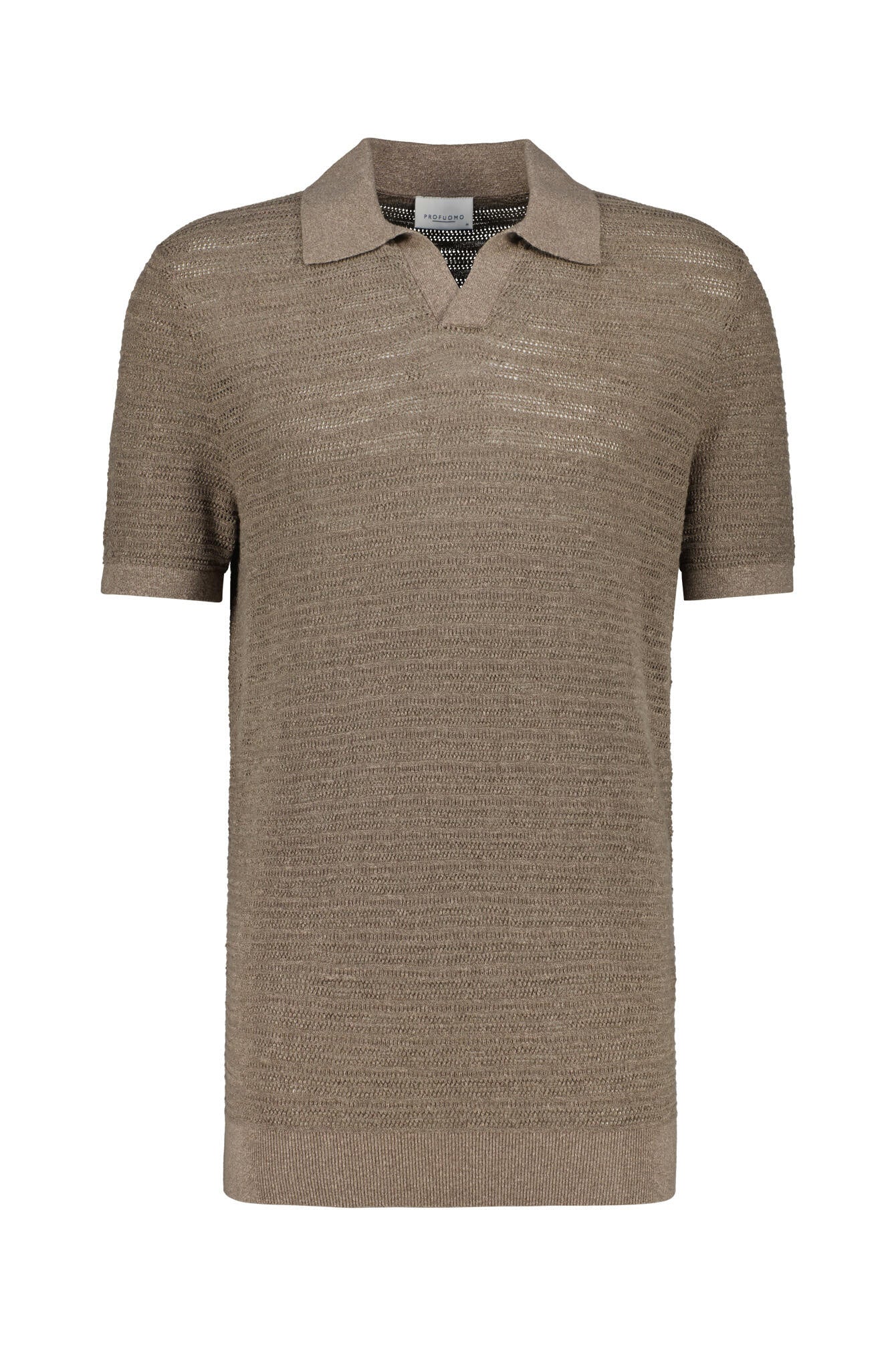 Strick-Poloshirt aus Baumwollmix - H3 - Braun