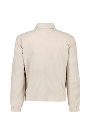 Lederjacke mit aufliegendem Kragen - F1 - Beige