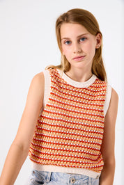 Stricktop aus Baumwolle - 53 - Orange