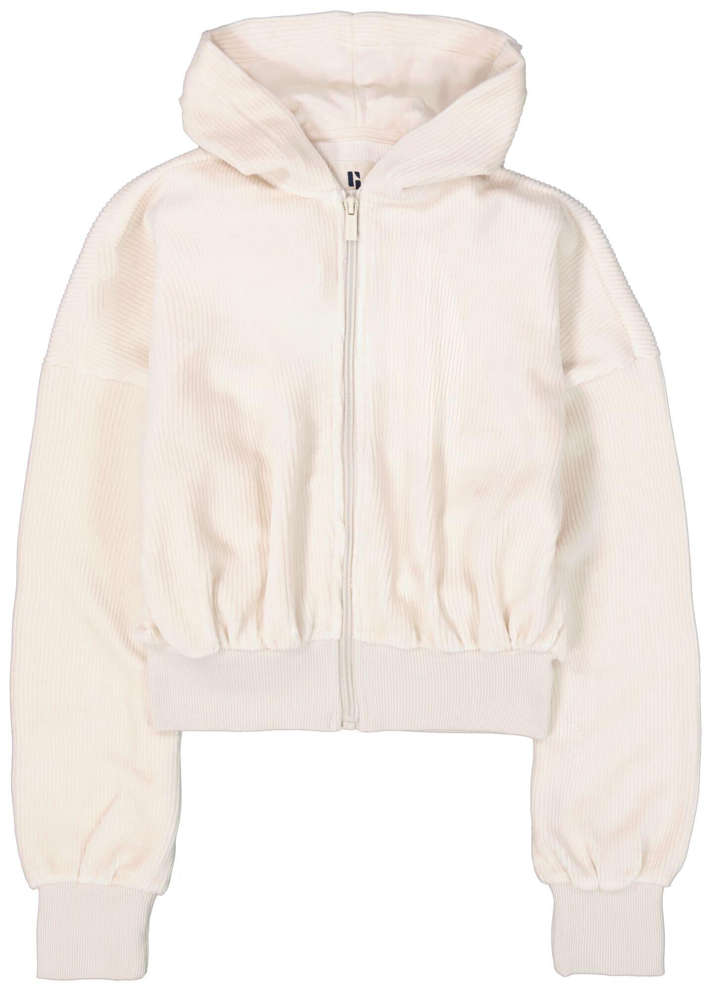 Gerippte Sweatshirtjacke - 2389 - Creme