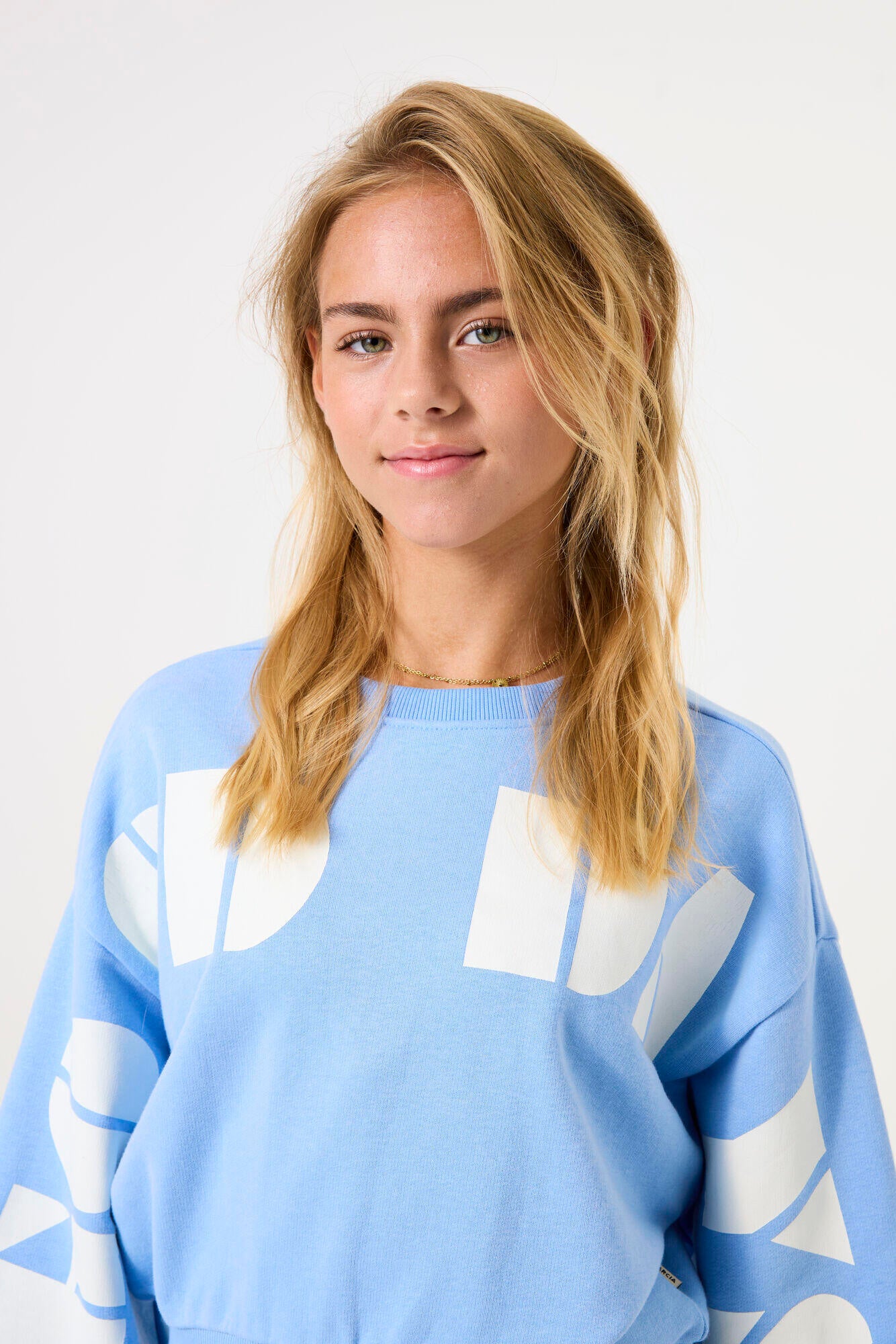 Sweatshirt aus Baumwollmix - 3702 - Blau