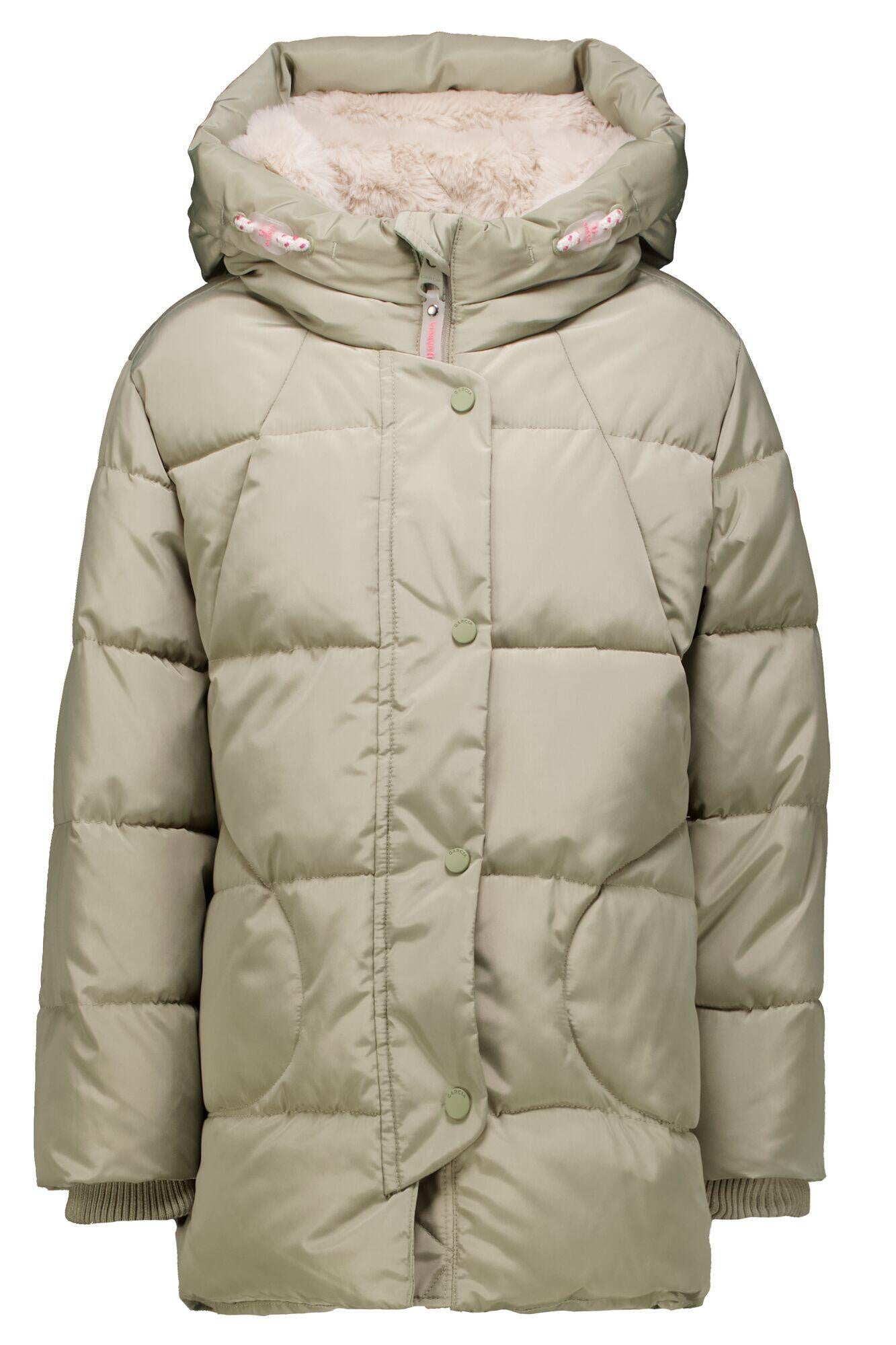 Steppmantel mit Kapuze - 4219-soft sage - Grün