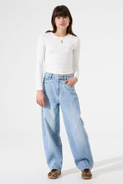 Langarmshirt aus Viskose - 53-off white - Creme