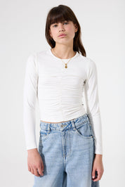 Langarmshirt aus Viskose - 53-off white - Creme